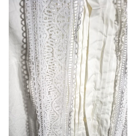 Escada White Lace Button Front Collared Long Sleeve Top Size 38 / 4 - Picture 2 of 8